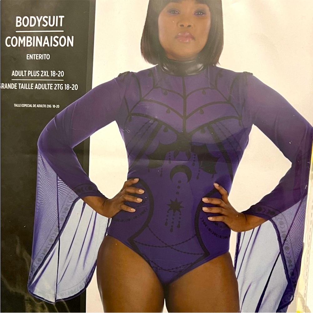 Purple Bodysuit Costume‎ with Sheer Sleeves